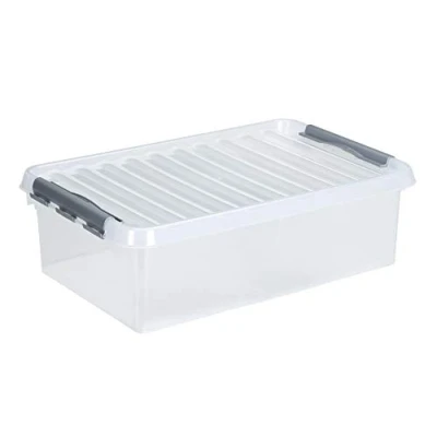 Afbeelding van Sunware Q Line Set van 6 32 liter 60 x 40 18 cm transparant / metallic