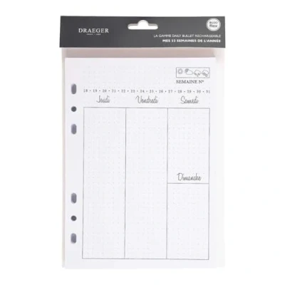 Afbeelding van Toga DRAEGER PARIS 1886 navulverpakking Bullet Journal, wit, 15 x 21 cm