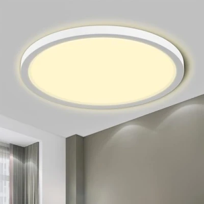 Afbeelding van LQWELL® Led plafondlamp, IP44, badkamerlamp, waterdicht, rond, plat, 18 W, 3000 K, 1600 lm, dun, voor woonkamer, badkamer, slaapkamer, keuken, kelder, kantoor, 220 x 24 mm