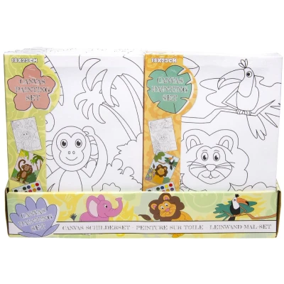Afbeelding van Canvas Schilderset w. dieren 4 PER STUK ! 6892