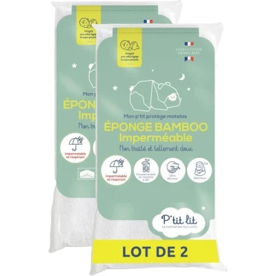 Afbeelding van Set van 2 Bamboe Babymatrasbeschermers 60x120 cm Waterdicht Alese Zachte Viscose Zonder chemische behandeling