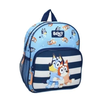 Afbeelding van mybagstory Rugzak Bluey Blauw Kind School Kleuterschool Kinderkamer Basisschool Schooltas Jongen Maat 29 cm Verstelbare bandjes Cadeau idee, Blauw, Eén maat,