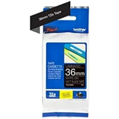 Image de Brother TZe M365 mat adhésif impression blanche sur noir Rouleau (3,6 cm x 8 m) 1 cassette(s) ruban laminé pour P Touch PT 530, 9200DX, 9200PC; Cube XP 910BT