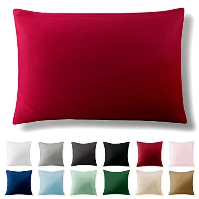 Afbeelding van Alreya Renforcé kussensloop 50 x 75 cm 100% katoen met YKK ritssluiting, superzachte kussensloop, kussenhoes, Oeko Tex® standaard gecertificeerd, Rood, alleen