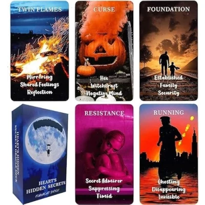 Afbeelding van Twin Flame Love Oracle Cards Hearts Hidden Secrets Deck, 78 tarotkaarten voor beginners, helpen ontdekken wat er echt in hun hartruimte zit