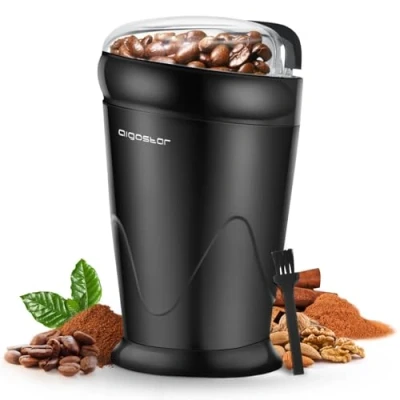 Afbeelding van Aigostar Breath 30CFR Elektrische Koffiemolen Koffiebonen maler Kruidenmolen Coffee Grinder Zwart