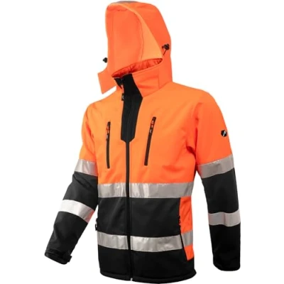 Afbeelding van ACE Neon Veiligheidsjas, robuuste softshell veiligheidsjas met reflectoren EN afneembare capuchon, ISO 20471, Oranje