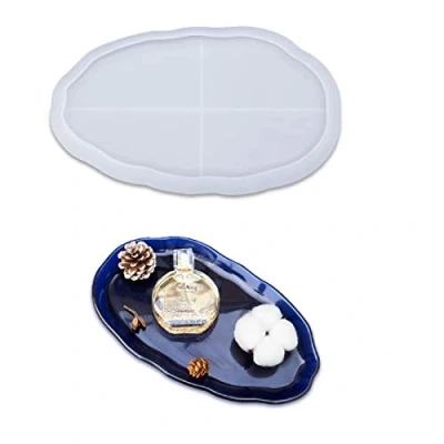 Afbeelding van FineInno Sieradenbak Hars Vormen Snuister Dienblad Siliconen Mal Platen Modelbouw Gieten Zeepvorm DIY Home Decor (Ovale Vorm)