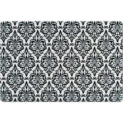 Afbeelding van Set van 1x stuks rechthoekige placemats met zwarte barok print 43,5 x 28,5 cm Vintage tafel onderleggers