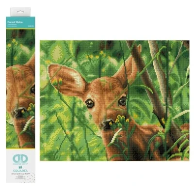 Afbeelding van DQ9.010 Diamond Dotz® Hobby pakket painting volwassenen Hert in het bos 33 x 41 cm Vierkante steentjes volledig