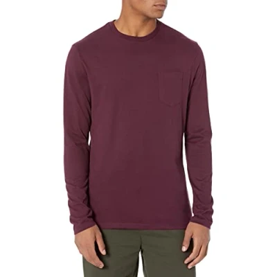 Image de Amazon Essentials T Shirt Manches Longues Homme Coupe Ajustée Bordeaux L