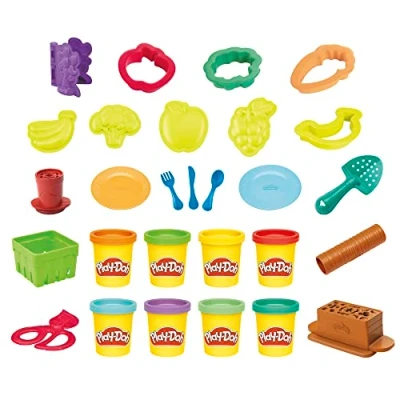 Image de Play Doh Mon petit jardin, Coffret de pâte a modeler pour faire pousser Des fleurs et fruits avec accessoires, 3 ans