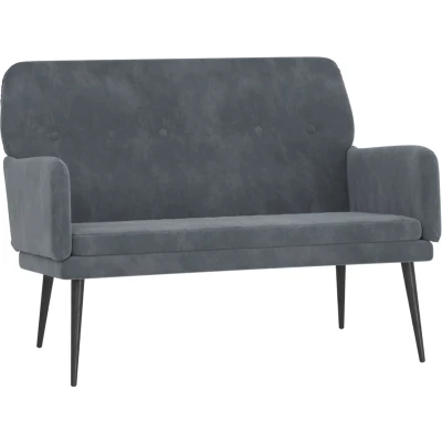 Afbeelding van Bankje 108x79x79 cm fluweel donkergrijs