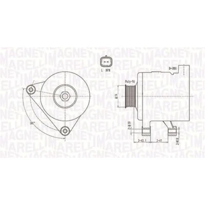 Afbeelding van MAGNETI MARELLI 063731498010 Dynamo / Alternator 12V 70A CITROËN: Berlingo First I Van, C4 Hatchback, C2 Hatchback