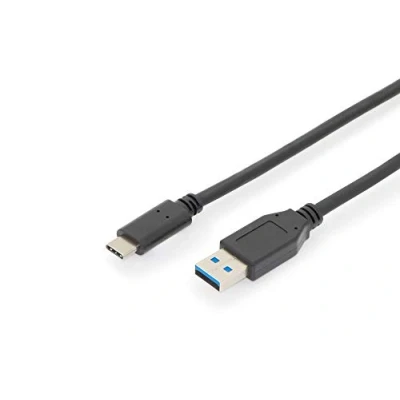 Afbeelding van Digitus USB kabel 3.2 Gen1 (USB 3.0 / 3.1 Gen1) C stekker, A stekker 1.00 m Zwart Afgeschermd (dubbel) AK 300146 010 S