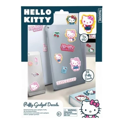 Image de autocollants Hello Kitty sous licence officielle Puffy Gadget comprenant 32 3D en forme de chat dessin animé, cadeau et accessoire décoration pour femmes filles Paladone