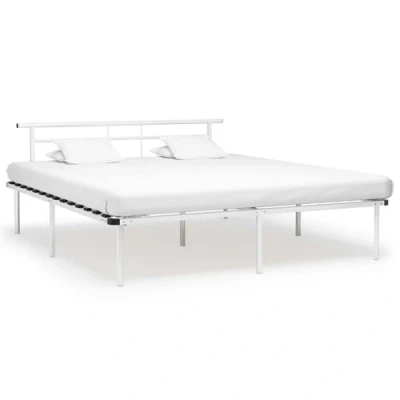 Afbeelding van Bedframe metaal wit 200x200 cm