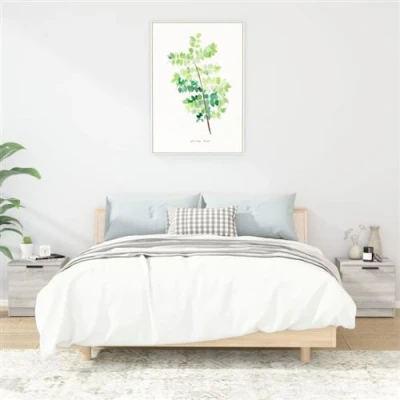 Afbeelding van Nachtkastjes 2 st 40x39x40 cm grijs sonoma eikenkleurig