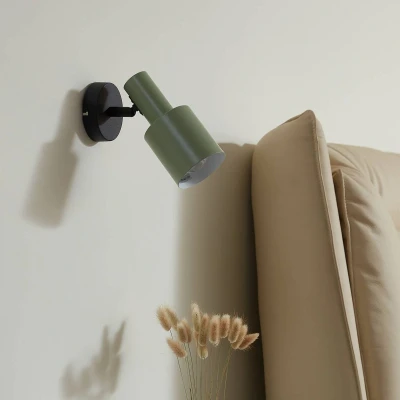 Afbeelding van Lindby wandspot Ovelia, groen/zwart, ijzer, E27