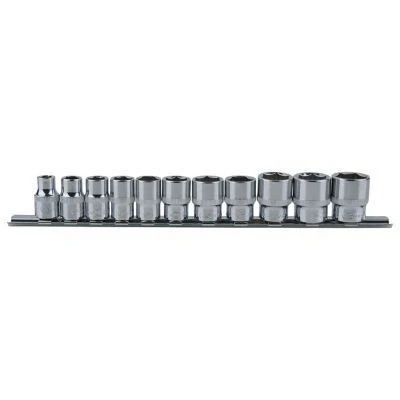 Afbeelding van KS Tools, Dopsleutel + dopmoer, 3/8&quot; CHROMEplus zeskant dopsleutelset (19 mm, 8 10 14 18 11 12 17 15 13 9 16 mm)