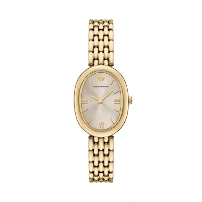 Afbeelding van Emporio Armani Dames horloge goudkleurig met band