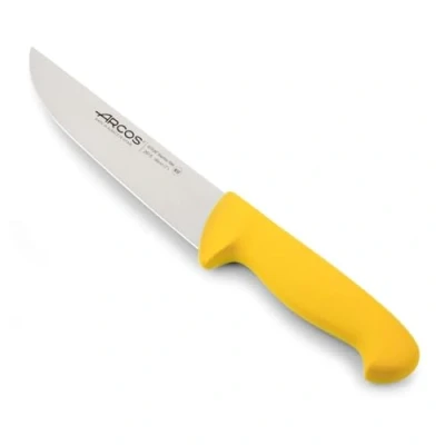 Afbeelding van Arcos Slagersmes uit de serie Nitrum staal. Steakmes. Gele handgreep van polypropyleen, kleuridentificatiesysteem, langdurig gebruik, 2900, kleur geel.