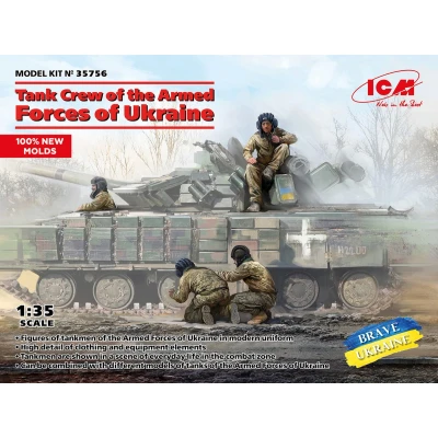 Afbeelding van 1:35 ICM 35756 Tank Crew of the Armed Forces Ukraine Figuren Plastic Modelbouwpakket