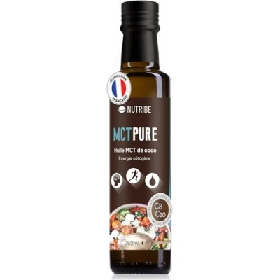 Afbeelding van Nutribe Huile MCT Pure C8 C10 Extraite par distillation Laboratoire français Cétogène, Énergie, perte de poids, idéale pour le régime keto et jeûne intermittent