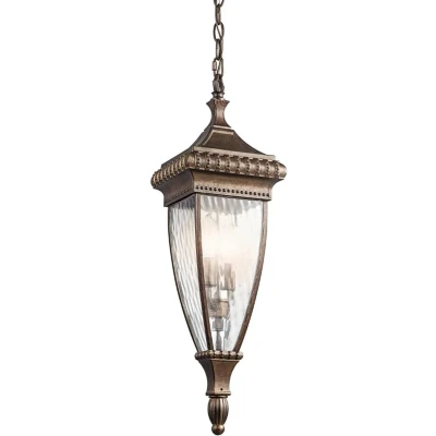 Afbeelding van Kichler LED Buiten Pendelarmatuur Venetian Rain 2X E14 Max 60W Dimbaar Brushed Bronze