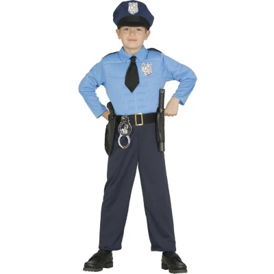 Afbeelding van Fiestas Guirca Verkleedpak Politie Junior Blauw Mt 5 6 Jaar
