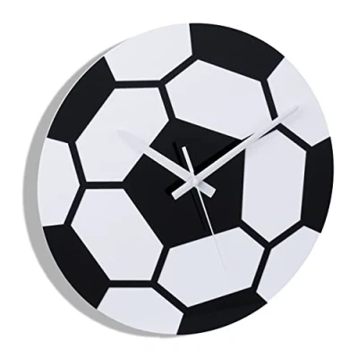Afbeelding van Relaxdays voetbal klok kinderklok wandklok kinderkamer jongenskamer meidenkamer