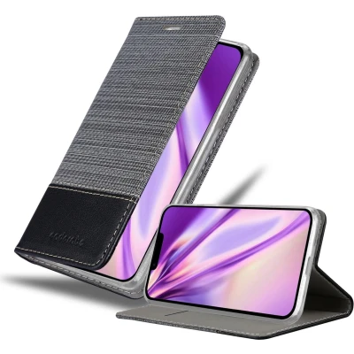 Afbeelding van Cadorabo Hoesje geschikt voor Apple iPhone 14 in GRIJS ZWART Beschermhoes met magnetische sluiting, standfunctie en kaartvakje Book Case Cover Etui