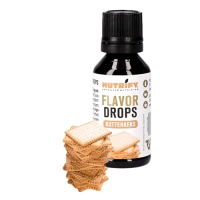 Afbeelding van NUTRIFY Advanced Nutrition Boter Biscuit Flavor Drops 30 ml Aromatische druppels met botersmaak, boteraroma, calorievrij, suikervrij, vetvrij, veganistisch, zonder kunstmatige kleurstoffen