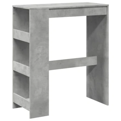 Afbeelding van Bartafel met rekken 90x40x103,5 cm bewerkt hout betongrijs