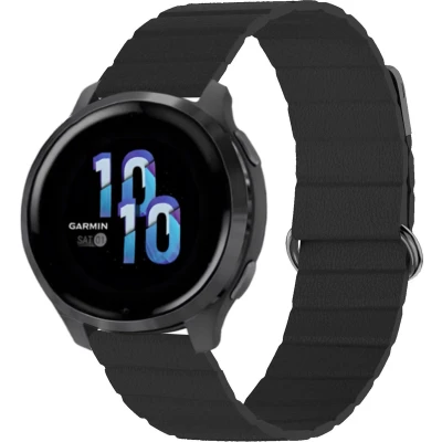 Afbeelding van iMoshion bandje Geschikt voor Garmin Venu 2 Fenix 6 (Pro) / 7 (S) Vivoactive 4 Lederen 2.0 Zwart