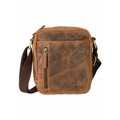 Afbeelding van Greenburry Vintage Schoudertas, Heren, Maat: One Size, Sattelbraun