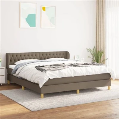 Afbeelding van vidaXL Boxspring met matras stof taupe 180x200 cm