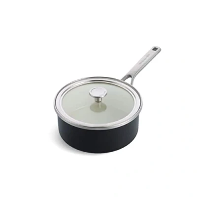 Afbeelding van Kitchenaid Steelpan M/deksel Mat Zwart 20 Cm