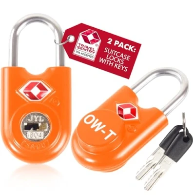 Afbeelding van OW Travel TSA sleutelhangslot voor koffer. sleutelslot slot bagage kluisje opslag tent camping hangslot VS. Vliegtuig reisaccessoires: met sleutel koffer TSA007, 42b)