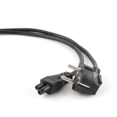 Afbeelding van Apparaatsnoer met rechte C5 plug en haakse stekker 3x 0,75mm / zwart 1,8 meter