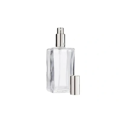 Afbeelding van Fantasia 46192 parfumfles vierkant met pomp, verstuiver en deksel, 100 ml