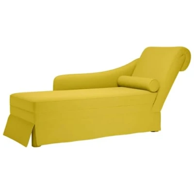 Afbeelding van vidaXL Chaise longue met bolster en rechterarmleuning fluweel geel