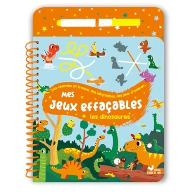 Afbeelding van MES JEUX EFFACABLES LES DINOSAURES (+ FEUTRE)