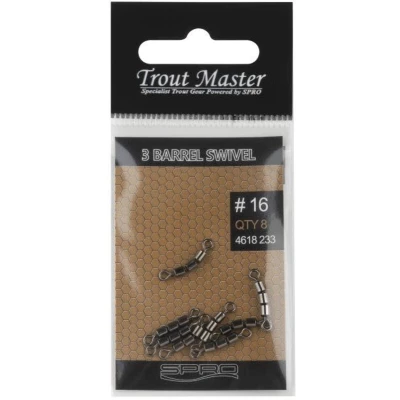 Afbeelding van Trout Master 3 Jointed Rolling Swivel (10 psc) Maat : 20