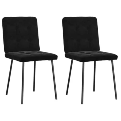 Afbeelding van Eetkamerstoelen 2 st fluweel zwart