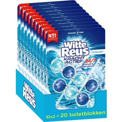 Afbeelding van 10x Witte Reus Toiletblok Kracht Actief Oceaan 2 stuks