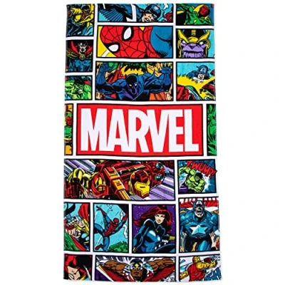 Afbeelding van Jay Franco Marvel Comics Vintage Comic 86cm x 162cm grote strandhanddoek van 100% katoenen badstof