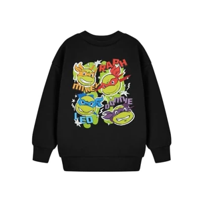 Afbeelding van Teenage Mutant Ninja Turtles Jongens Zwarte Hoodie TMNT Grafische Kinder Kleding Leonardo, Donatello, Michelangelo &amp; Raphael Trui Merchandise Cadeau, zwart.