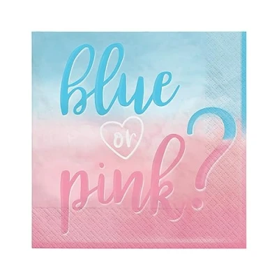 Afbeelding van Servetten Gender Reveal Boy or Girl? 33x33cm 16 stuks