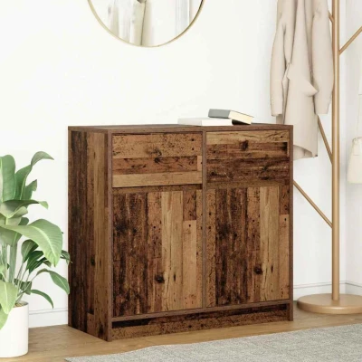Afbeelding van vidaXL Dressoir met lade 80x34x76 cm spaanplaat oud hout
